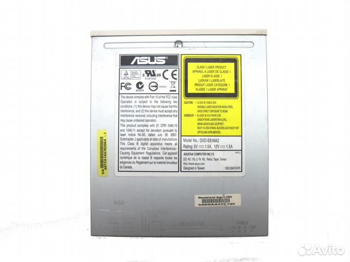 Оптический привод IDE DVD-ROM Asus DVD-E616A2 (Whi