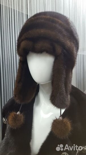 Норковая шапка ушанка шн-109