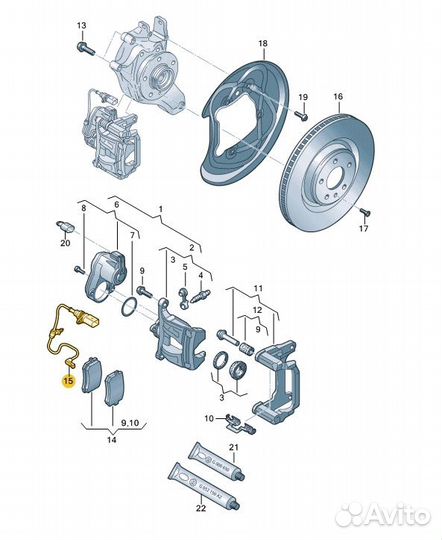 8W0615121E Датчик износа тормозных колодок 4M06151