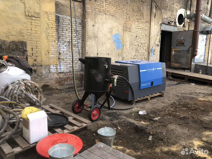 Аренда дизельного компрессора с пескоструем