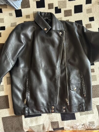 Кожаная куртка косуха женская