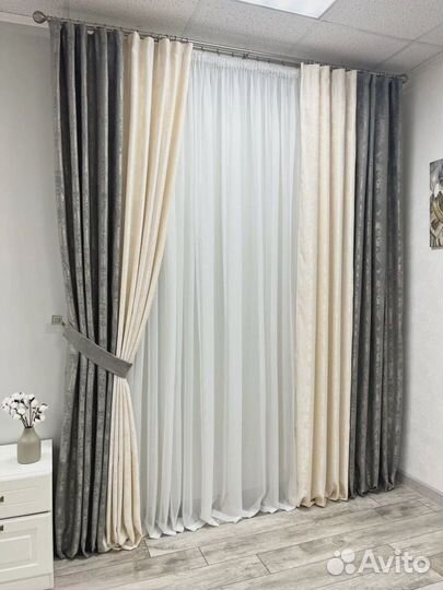 Шторы мрамор двухцветные 2 размера