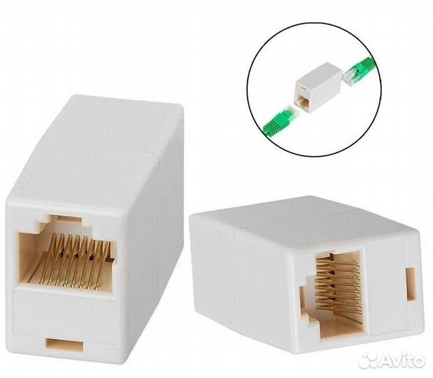 Соединитель гнездо-гнездо RJ-45 (8P8C)