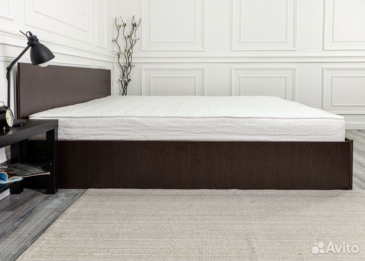 Кровать с матрасом 200х200 Марс венге