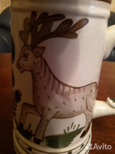 Глиняная пивная кружка