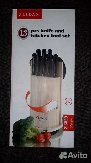 Набор кухонных ножей и аксессуаров (новый)
