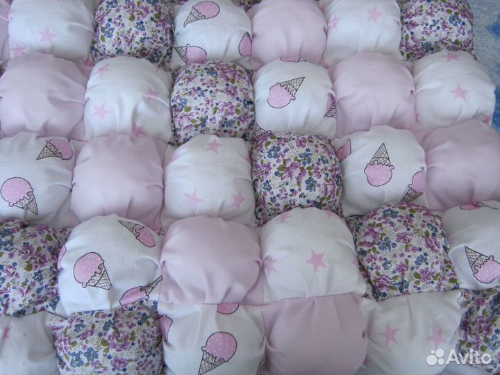 Бомбон.детское новое одеяло.коврик игровой.Розовое