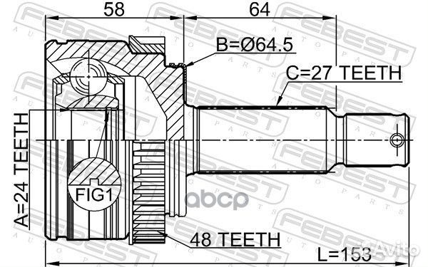 ШРУС наружный 24X64.5X27 hyundai IX35/tucson 10