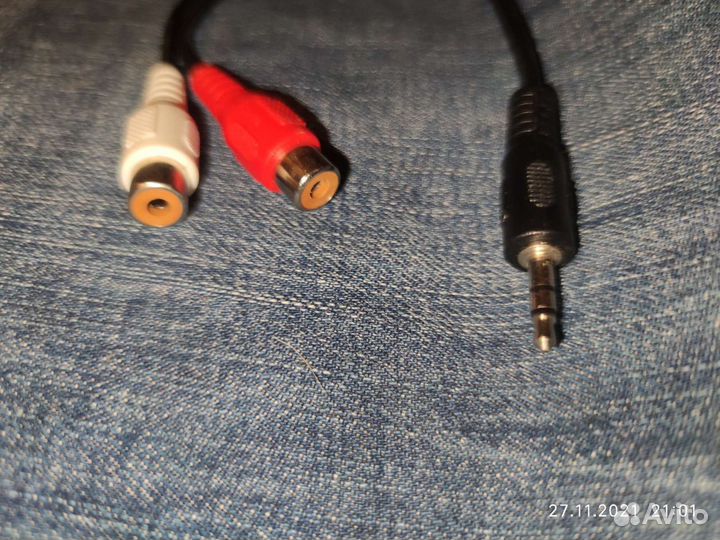 Кабель 3.5mm/2 stereo (Mini jack-RCA Female) 24 см