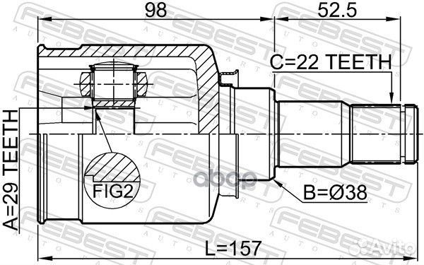 ШРУС chevrolet aveo / kalos 1.4 03- внутр. 29X3