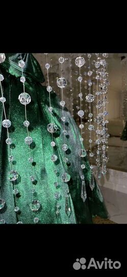 Люстра штора из хрусталя