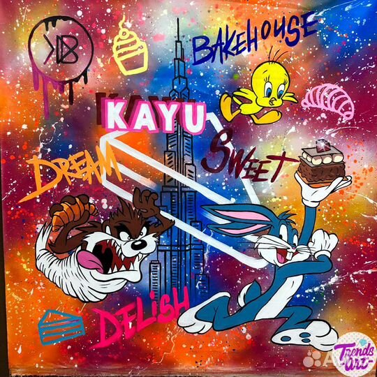 Яркие картины Микки Мини Маус поп стрит арт купить