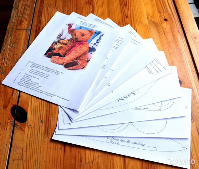 Выкройка Большого Антикварного Мишки Тедди 45см