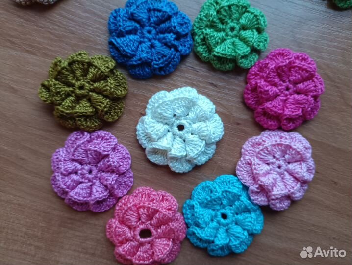 Вязаные цветочки