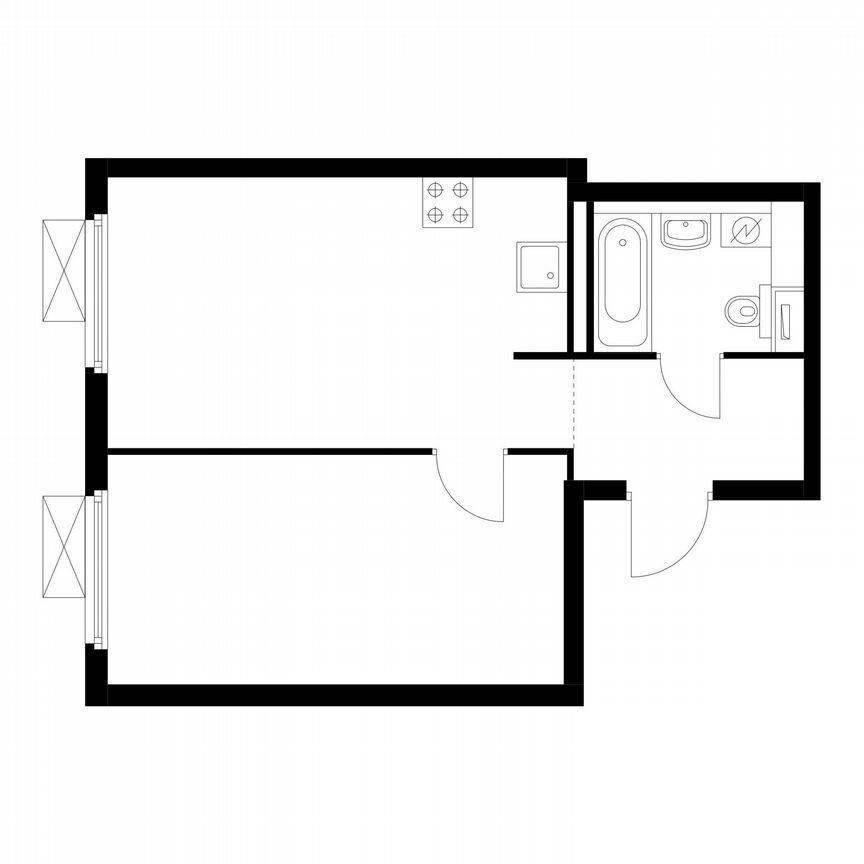 1-к. квартира, 40,6 м², 5/22 эт.