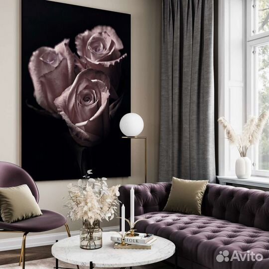 Картина маслом розовые Розы для декора