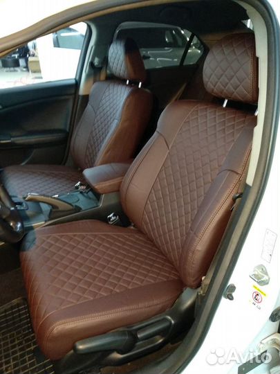 Чехлы Автопилот для honda Accord8 шоколад+ромб