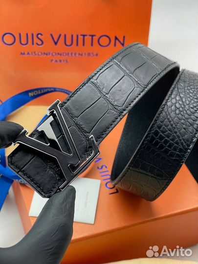 Louis vuitton ремень мужской натуральная кожа крок