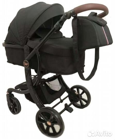 Новая коляска Luxmom 608 трансформер 2 в 1 (black)