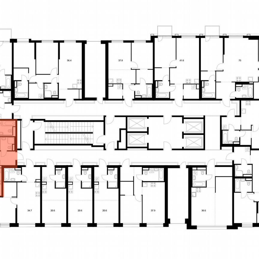 2-к. квартира, 63,1 м², 7/37 эт.