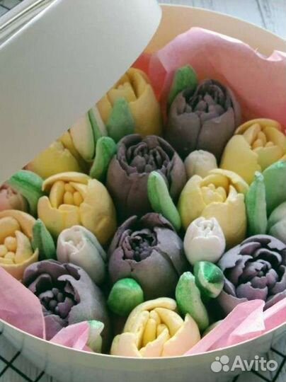 Цветы из зефира