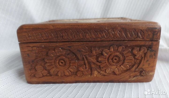 Деревянная шкатулка* ручной работы* 15х13х6см