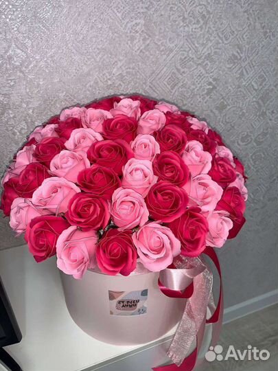 Розы букет мыло