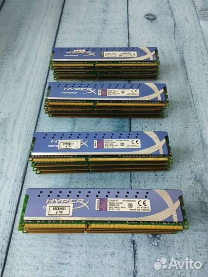 Комплекты 16 гб (4шт по 4гб ддр3 1600Mhz) Hyper X