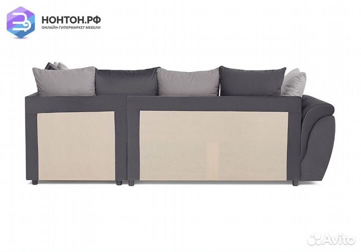 Диван угловой дельфин Стефани темно-серый / серый