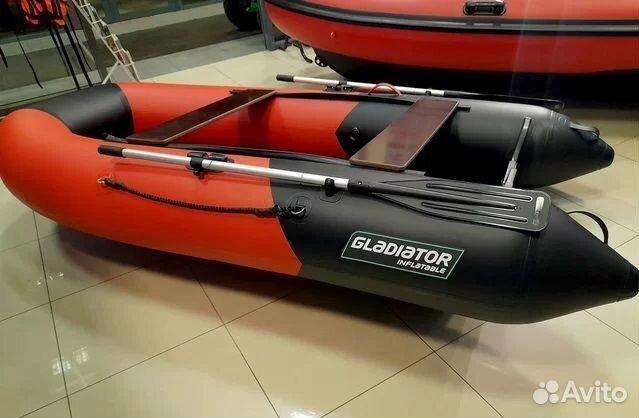 Лодка пвх Gladiator E300SL красно/черный