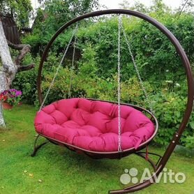 Подвесное кресло-диван качели плетёное Фреско Дабл 130 х 130 (цвет: шоколад)