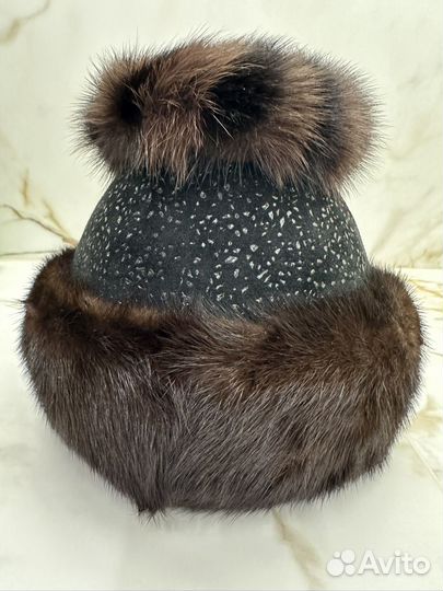 Шапка зимняя женская с норкой