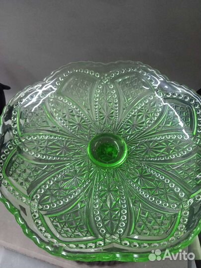 Ваза фруктовница цветное стекло