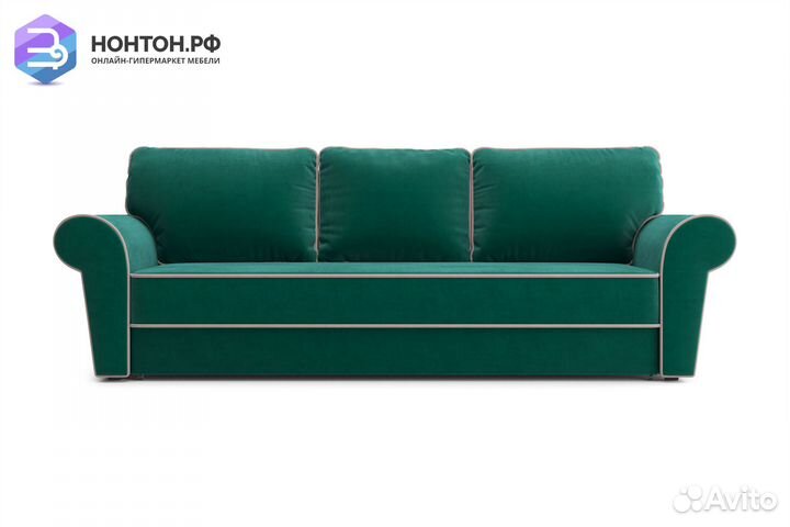 Диван еврокнижка Прованс 3-х местный изумрудный