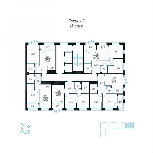 1-к. квартира, 46,7 м², 13/24 эт.