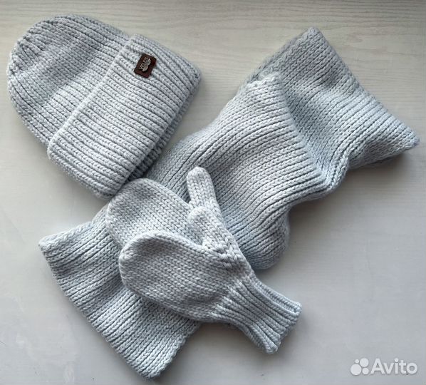 Комплект шапка, шарф, варежки
