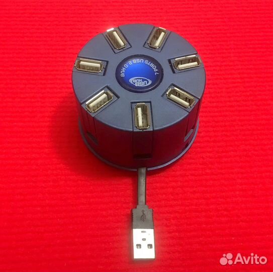 USB-хаб на 7 портов Orient с доп.питанием, USB 2.0