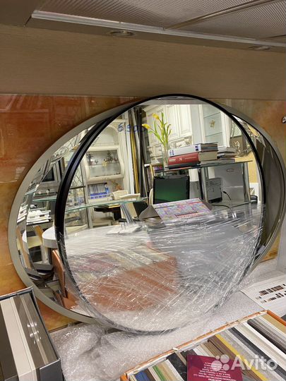 Зеркало с подсветкой парящее багет и алюминий