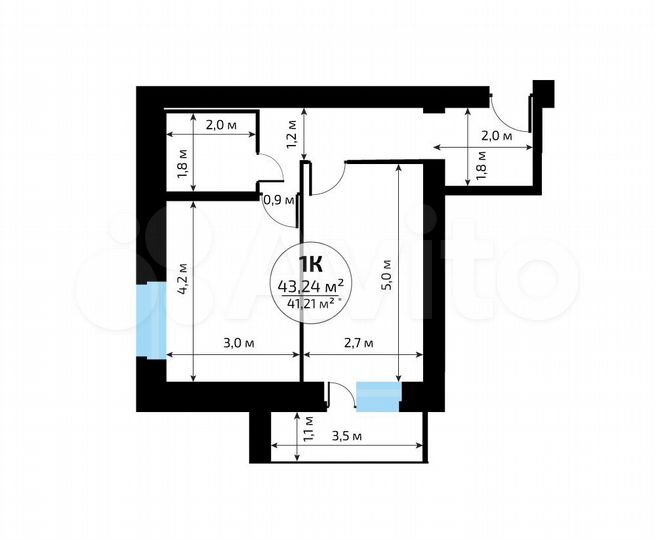 1-к. квартира, 41,2 м², 14/16 эт.