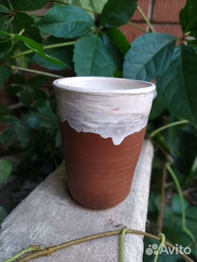 Стакан ручной работы из глины