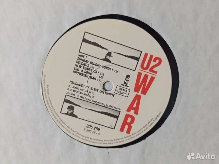 Пластинка U2 War фрг