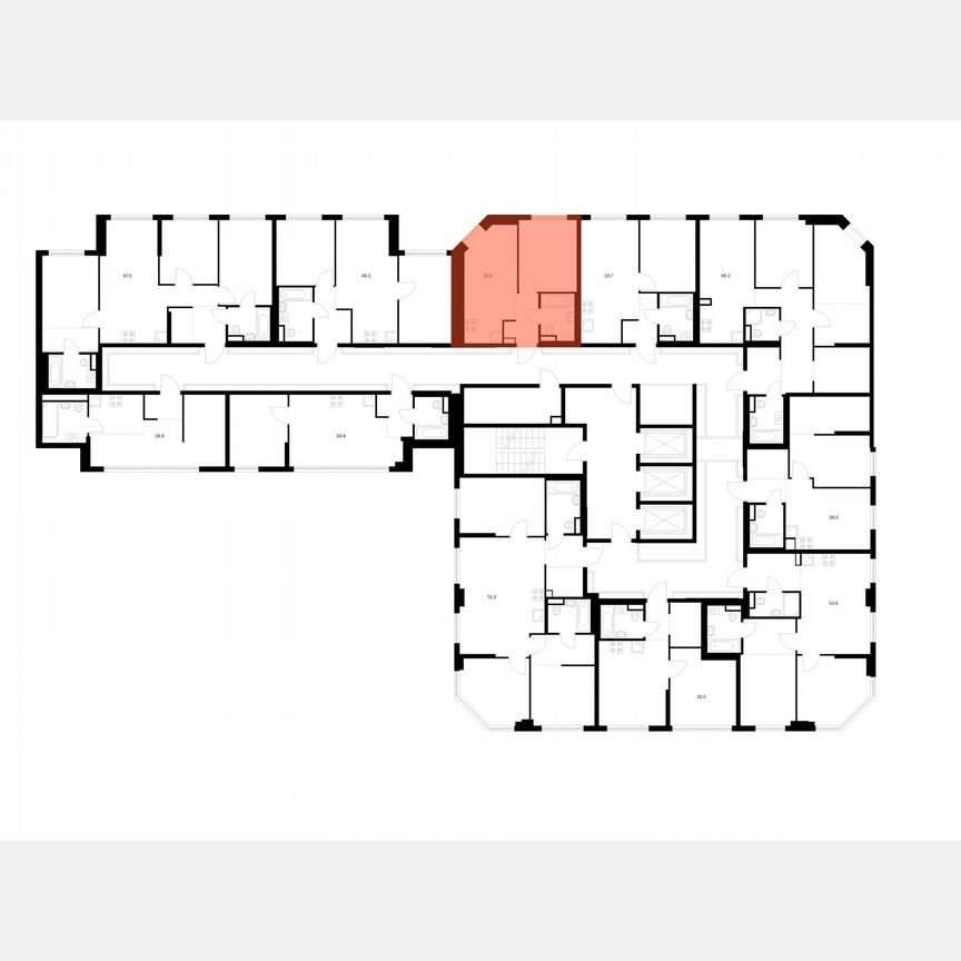 1-к. квартира, 31,3 м², 2/23 эт.