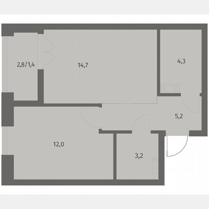 1-к. квартира, 40,8 м², 7/12 эт.