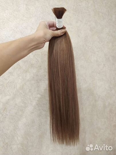 Волосы рыжие медные натуральные срез новые 55 см