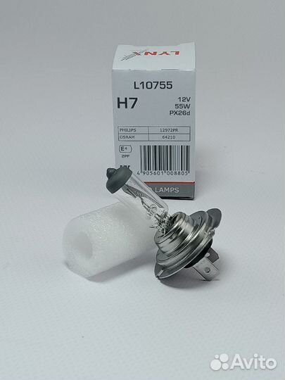 Лампа автомобильная галогенная lynxauto L10755 H7