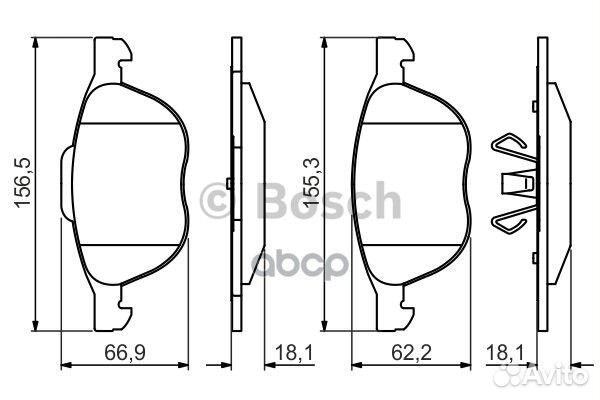 Колодки тормозные дисковые перед 0986495215