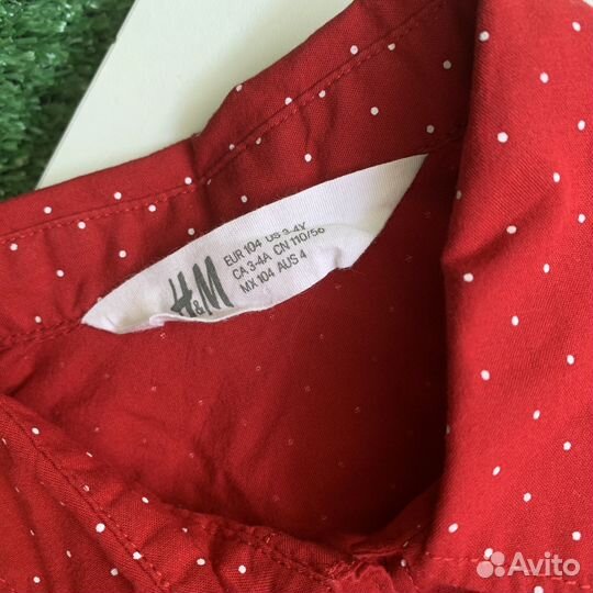 Рубашка h&m в горох для девочки 104