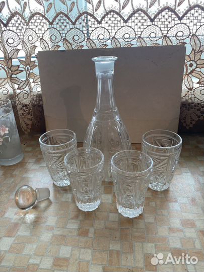 Графин СССР и стаканы хрусталь