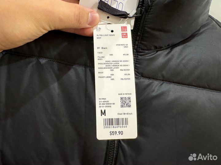 Жилет Uniqlo черный оригинал M, L XL