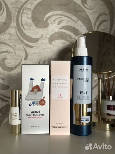 Санскрин, сс крем, хайлайтер стик